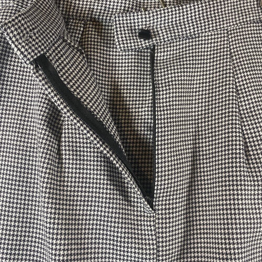 Vintage‎ Black Mini Houndstooth Check Pencil Skirt Small USA Office Siren Preppy - Picture 8 of 9